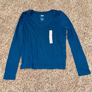 long sleeve blue top - size S